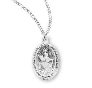 Sterling Silver Oval Saint Christopher Medal