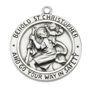 Sterling Silver Round St. Christopher Medal