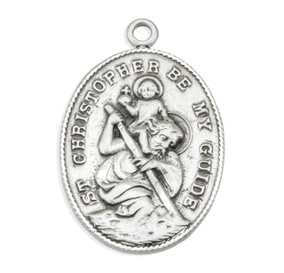 Sterling Silver Oval St. Christopher Medal