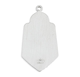 Sterling Silver Circular Cross over Shield Medal with St. Christopher