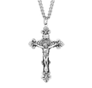 1 7 8 Inch Sterling Silver Crucifix With 24 Inch Chain 7