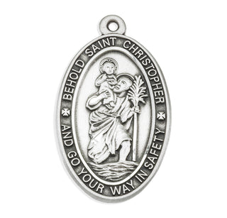 Sterling Silver Oval St. Christopher Medal