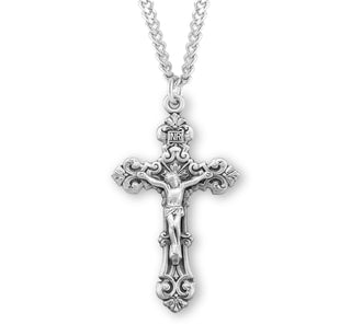Sterling Silver 2 1 4 Inch Crucifix W Fancy Scroll Work 24 Inchch Bxd