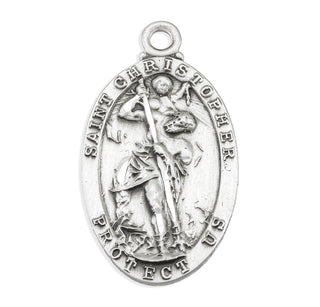 Sterling Silver Oval St. Christopher Medal
