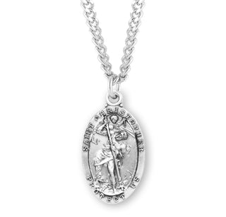 Sterling Silver Oval Saint Christopher Medal