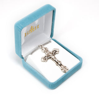 Sterling Silver Scroll Design Rosary Crucifix