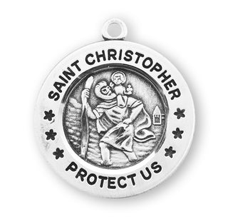 Sterling Silver Round St. Christopher Medal