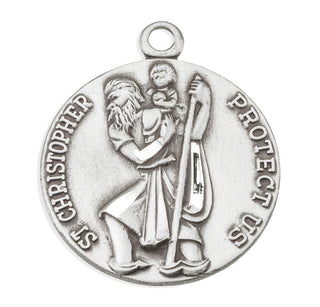 Sterling Silver Round St. Christopher Medal