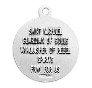 Sterling Silver Circular Shaped St. Michael Medal