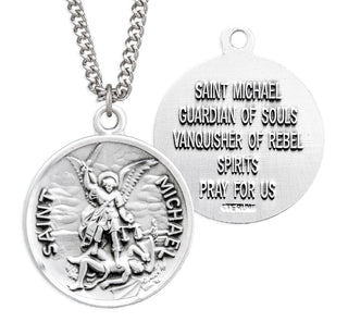 Sterling Silver Circular Shaped St Michael Medal 2