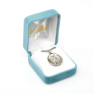 Sterling Silver Circular Shaped St. Michael Medal