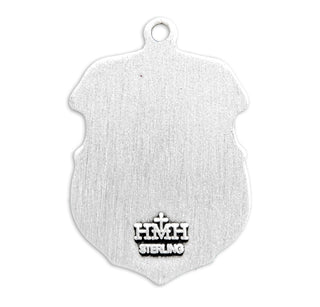 Sterling Silver Badge Shaped St. Michael Medal