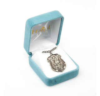 Sterling Silver Badge Shaped St. Michael Medal