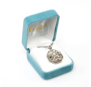 Sterling Silver Octagon Shaped St. Michael Medal