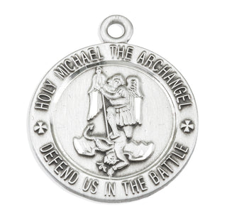 Sterling Silver Round Saint Michael Medal