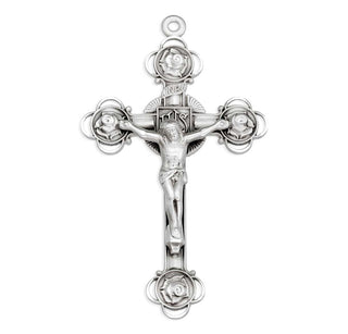 1 15/16-inch Sterling Silver Crucifix with 24-inch Chain