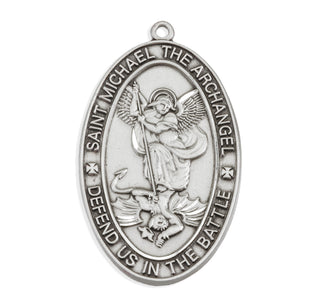 Sterling Silver Oval St. Michael Medal