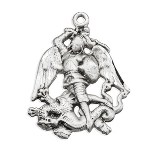 Sterling Silver Saint Michael Medal on a 24-inch Chain