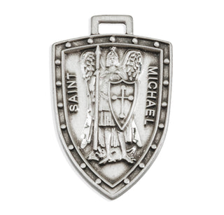 Sterling Silver Shield Shaped St. Michael Medal