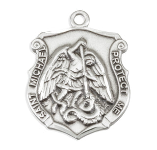 Saint Michael Sterling Silver Badge Medal