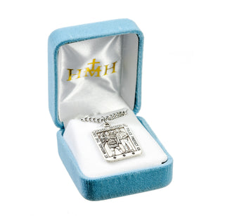 Sterling Silver Square Shaped St. Michael Medal