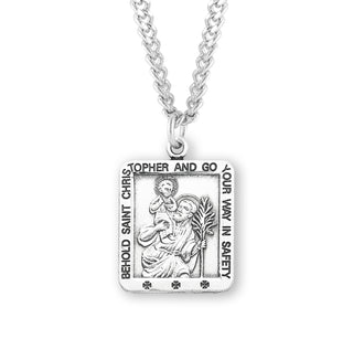 1 1 16 Inch Sterling Silver St Christopher Medal With 24 Inch Chain