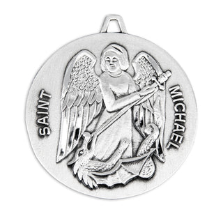 Saint Michael Round Sterling Silver Medal