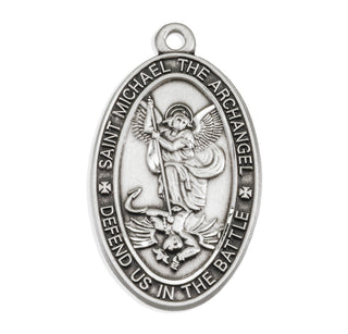 Sterling Silver Oval St. Michael Medal