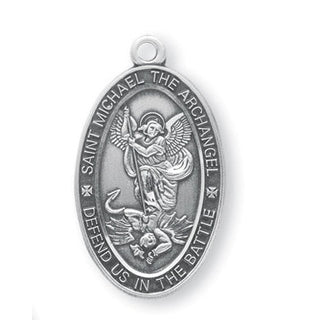 Sterling Silver Oval St. Michael Medal