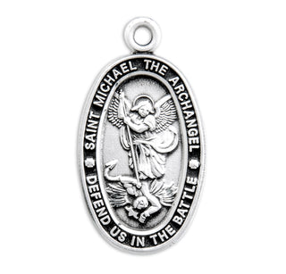 Sterling Silver Oval St. Michael Medal