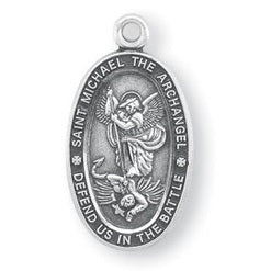 Sterling Silver Oval St. Michael Medal