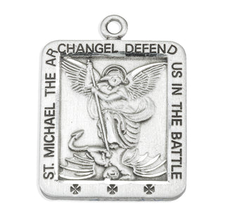 Sterling Silver Square St. Michael Medal