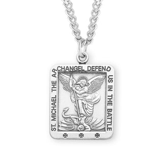 Sterling Silver Square Saint Michael Medal