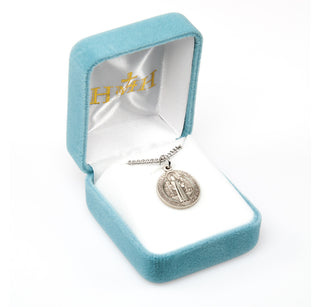13/16-inch Sterling Silver St. Benedict Medal with 18-inch Chain