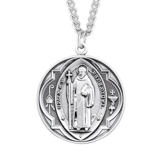 1 3 8 Inch Sterling Silver St Benedict Medal With 27 Chain