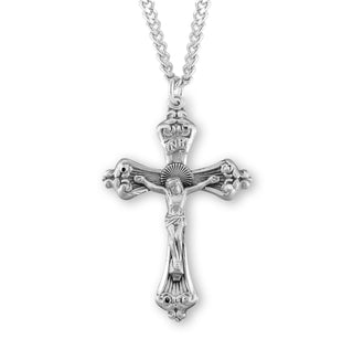 2 Inch Sterling Silver Crucifix With 24 Inch Chain 3