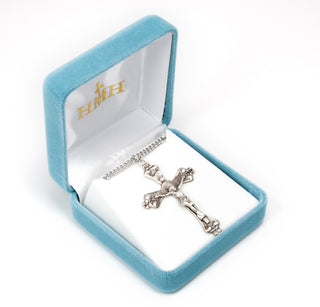 2-inch Sterling Silver Crucifix with 24-inch Chain