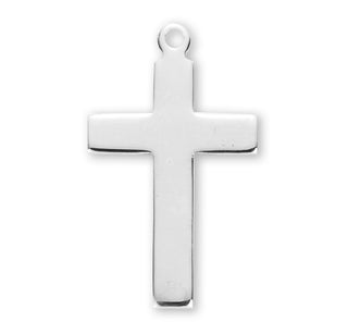 7/8-inch Sterling Silver Plain Cross with 18-inch Chain