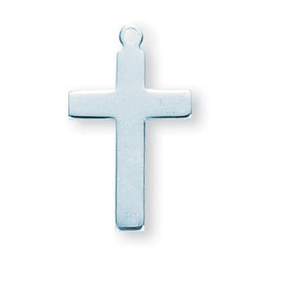 7/8-inch Sterling Silver Plain Cross with 18-inch Chain - SALE