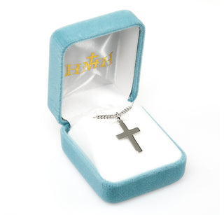 7/8-inch Sterling Silver Plain Cross with 18-inch Chain