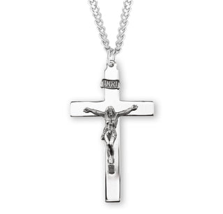 2 Inch Sterling Silver Crucifix With 24 Inch Chain 4