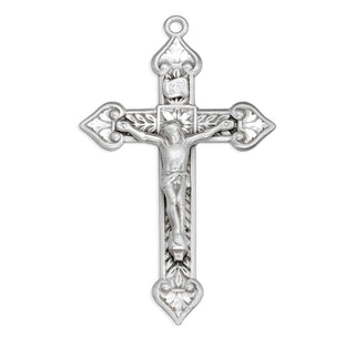 1 7/8-inch Sterling Silver Crucifix with 24-inch Chain