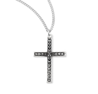 15 16 Inch Sterling Silver Cross With 20 Inch Chain