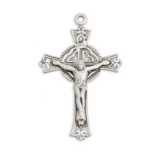 1 13/16-inch Sterling Silver Crucifix with 24-inch Chain