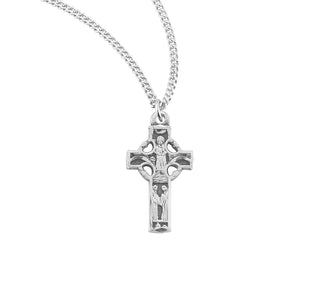 11 16 Inch Sterling Silver Celtic Cross With 18 Inch Chain