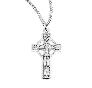 1 1 8 Inch Sterling Silver Celtic Cross With 18 Inch Chain 1