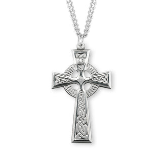 1 1 4 Inch Sterling Silver Celtic Cross With 20 Inch Chain
