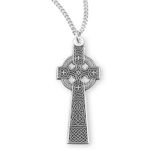 1 1 8 Inch Sterling Silver Celtic Cross With 18 Inch Chain 2