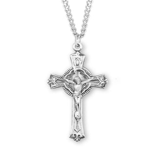 1 13 16 Inch Sterling Silver Crucifix With 24 Inch Chain 2