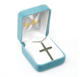 1 5/16-inch Sterling Silver Plain Cross with 20-inch Chain